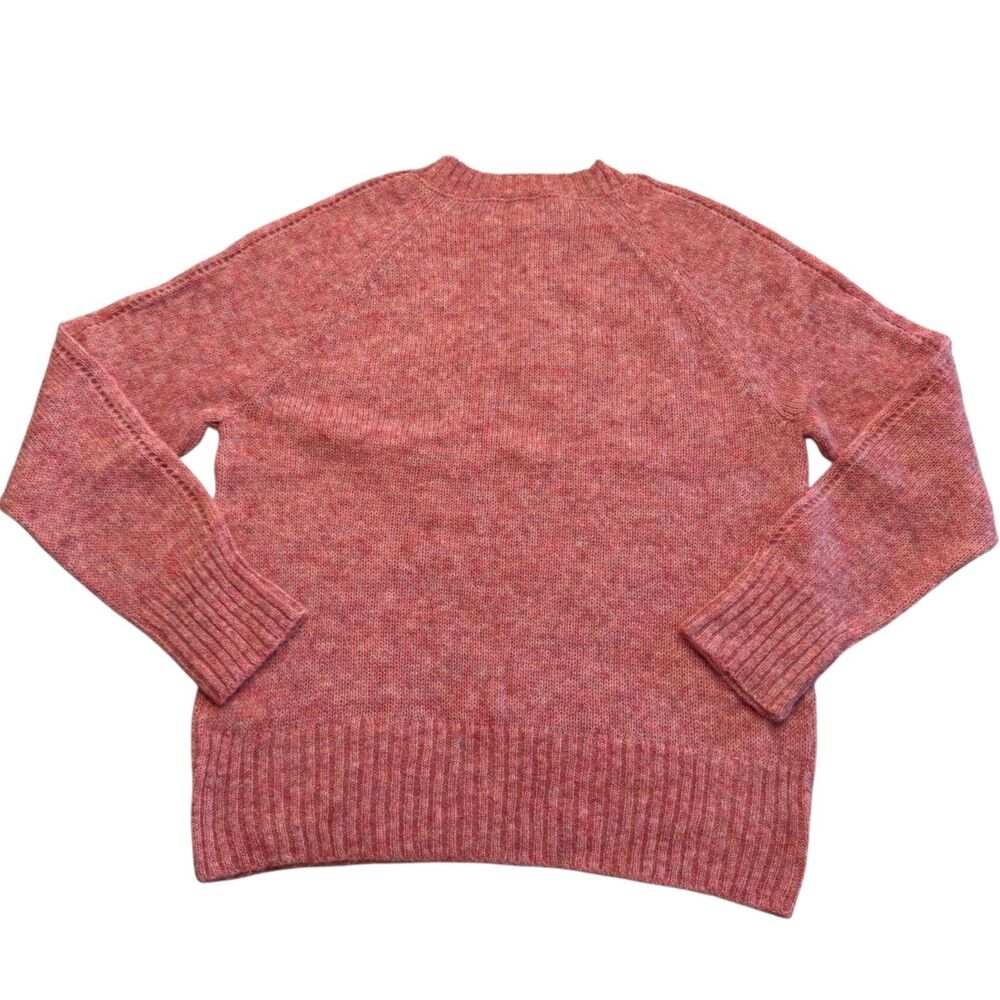 Pacas Sweater Baby Alpaca Merino Wool Coral Crewneck Pointelle Sleeves Womens XL - Picture 4 of 9